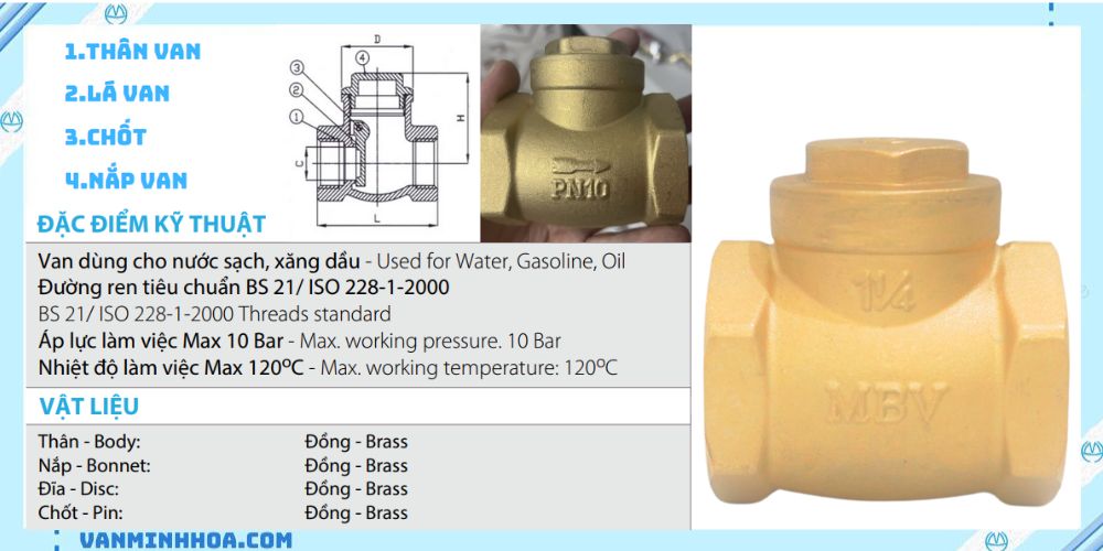 van 1 chiều lá đồng mbv 3