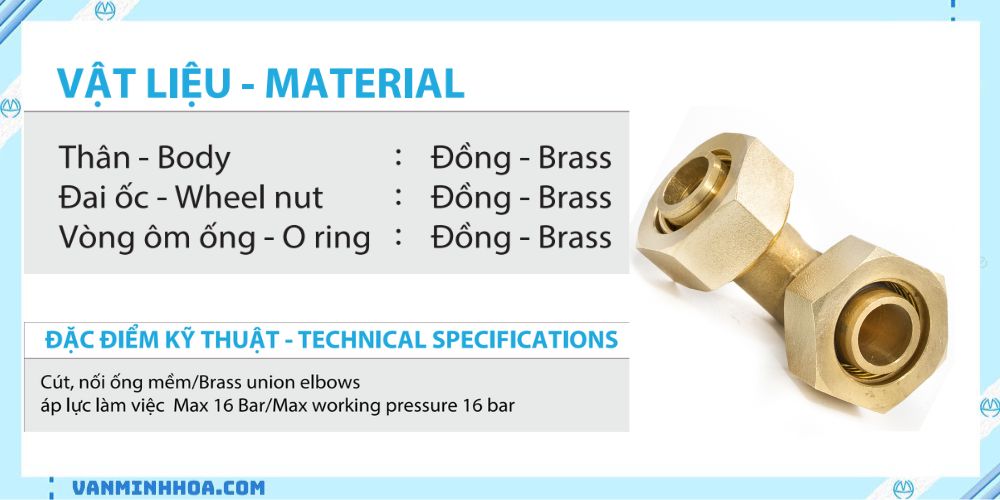 cút nối đồng ống mềm 3