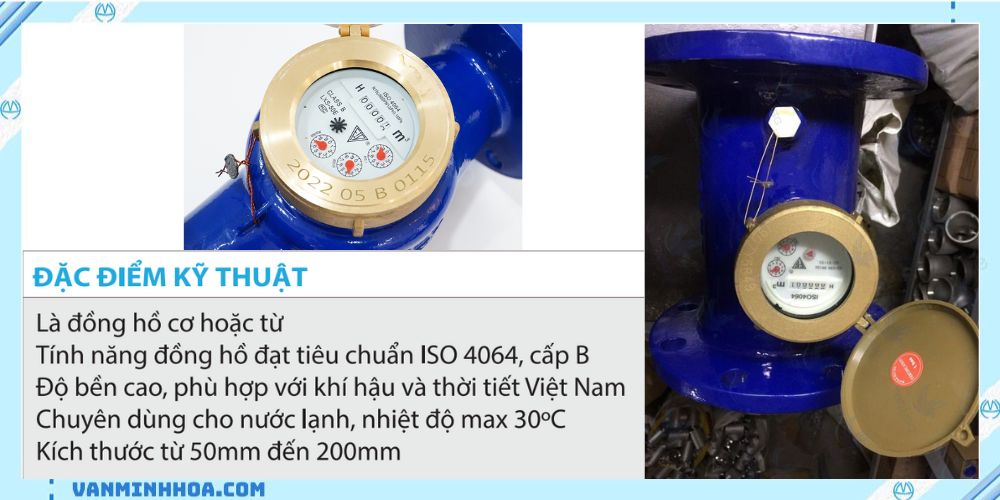 đồng hồ thân gang nối bích fuda 4