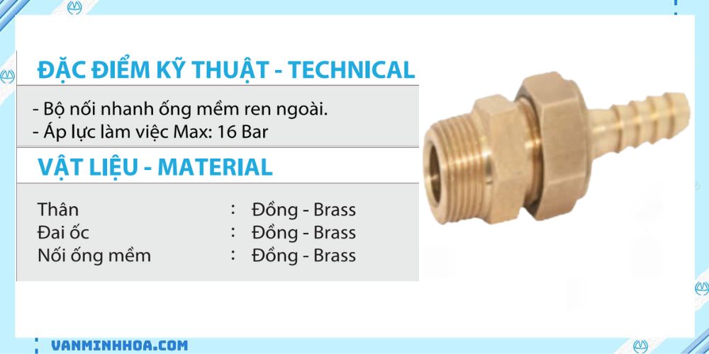 nối ống mềm ren ngoài 3