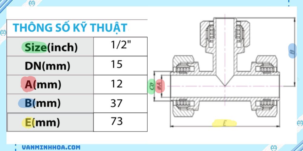 tê đồng nối ống mềm 2