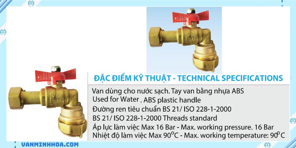 Van góc đồng liên hợp MIHA 5D tay bướm ABS 3