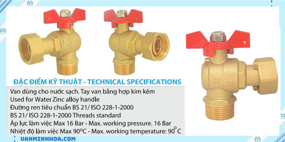 van góc đồng miha tay bướm hợp kim 3