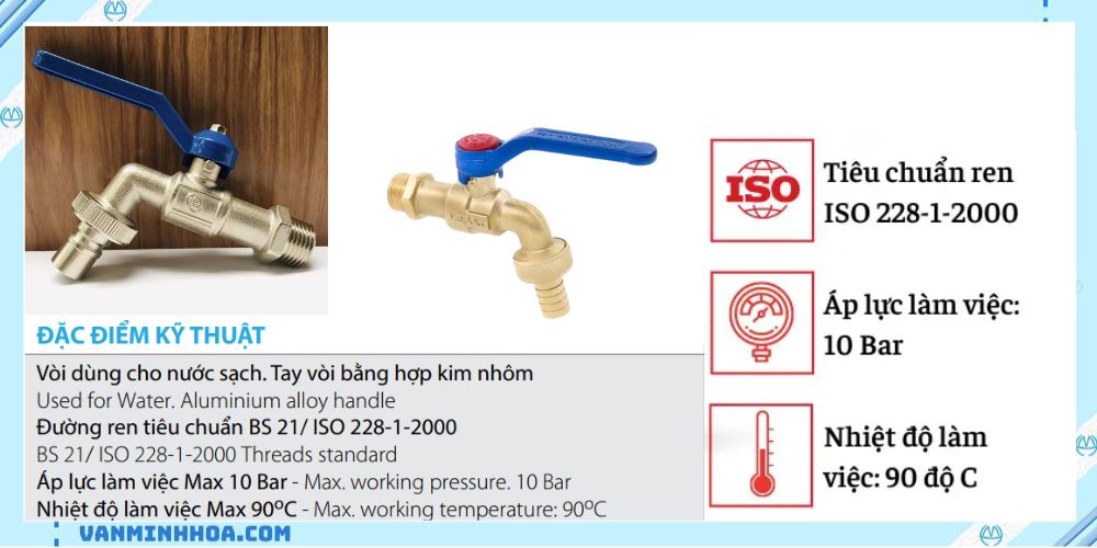 vòi đồng mbv tay gạt hợp kim nhôm 3