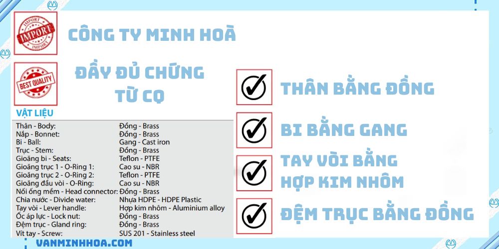 vòi đồng mbv tay gạt hợp kim nhôm 4