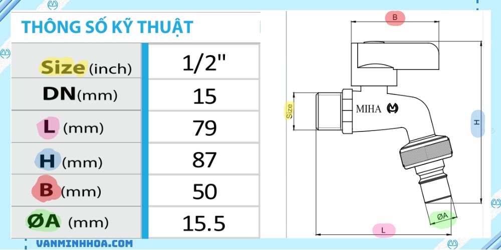 vòi máy giặt miha tay gạt 2