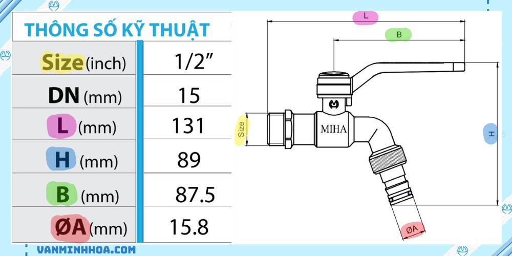 Vòi đồng MIHA đầu nối thông minh tay nhôm 2
