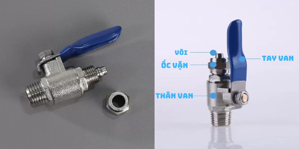 Van bi đồng mạ 1/4 x 8