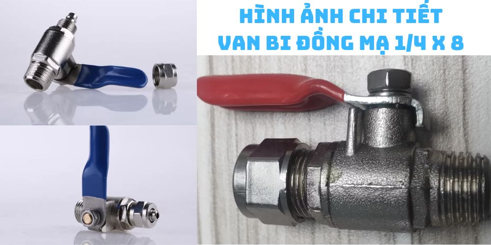 Van bi đồng mạ 1/4 x 8