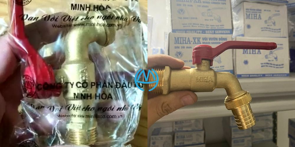 vòi đồng miha đầu nối mềm tay nhôm