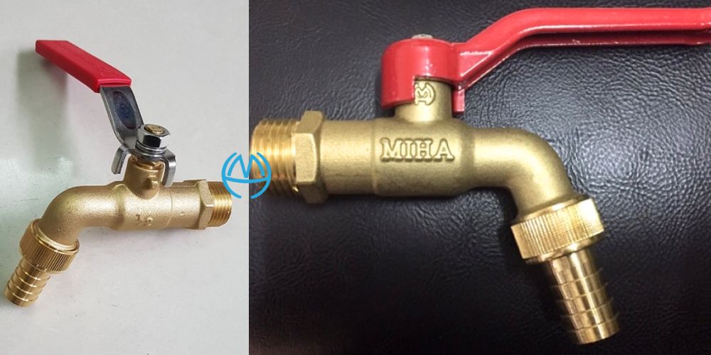 Vòi đồng miha đầu nối thông minh tay inox