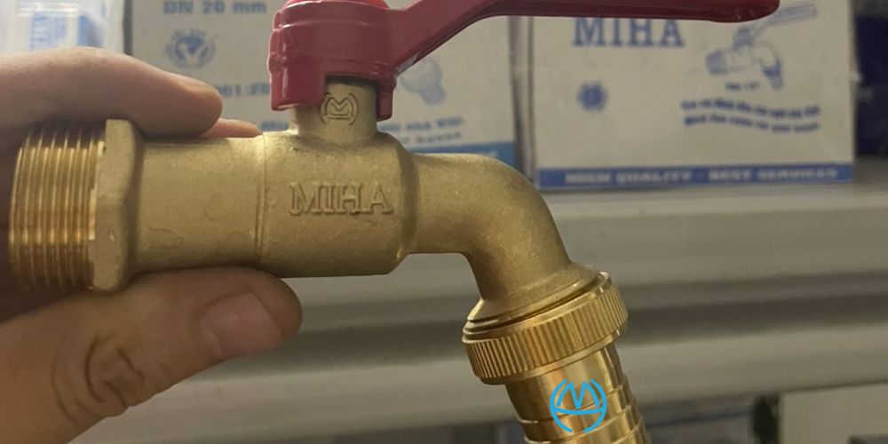 vòi đồng miha đầu nối thông minh tay nhôm