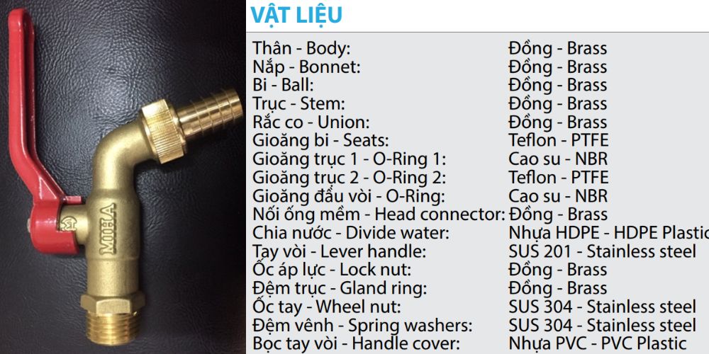 vòi đồng miha tay nhôm