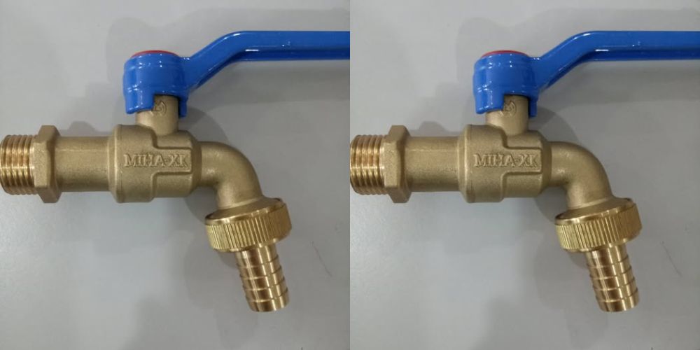 Vòi đồng Miha XK đầu nối mềm tay nhôm