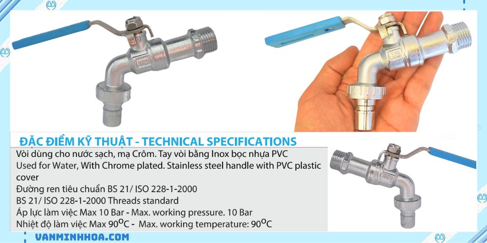 vòi kẽm daling tay inox