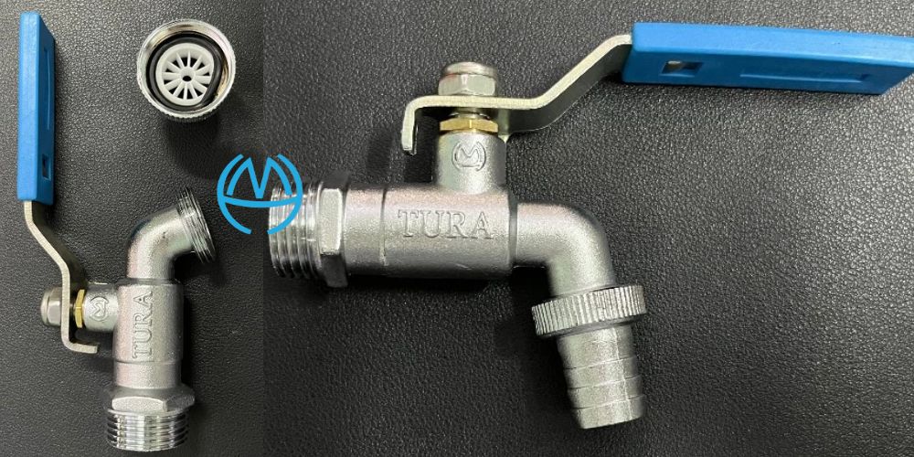 vòi kẽm tura tay inox