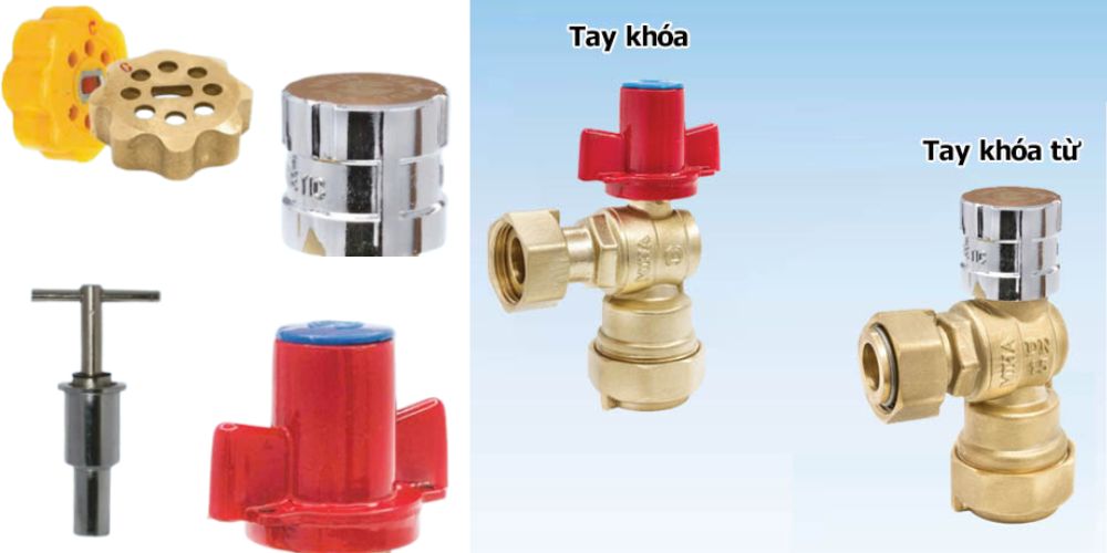 van góc đồng miha tay khoá