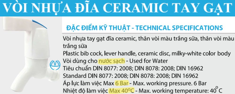 vòi nhựa đĩa ceramic tay gạt