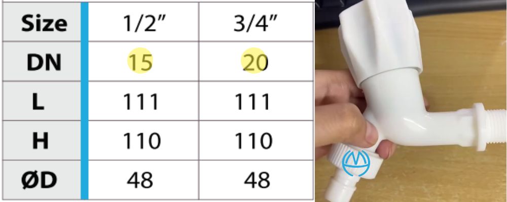 vòi nhựa mh nối ống mềm núm vặn