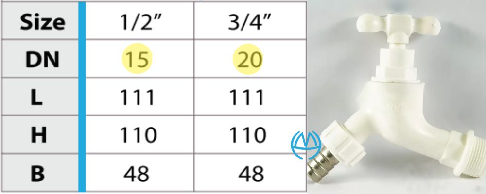 vòi nhựa mh nối ống mềm tay xoay