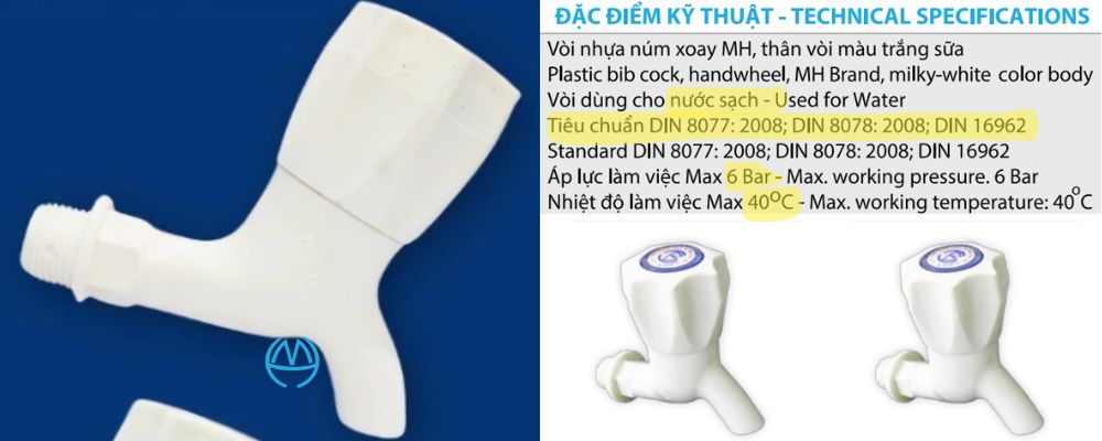 vòi nhựa mh núm vặn