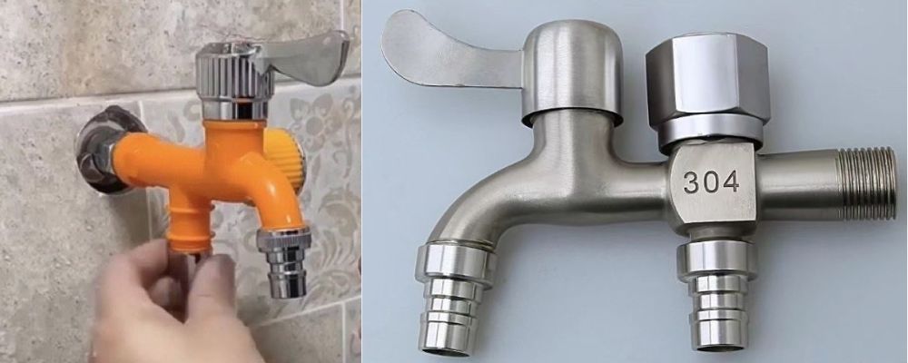 vòi nước phi 21 chia đôi ren