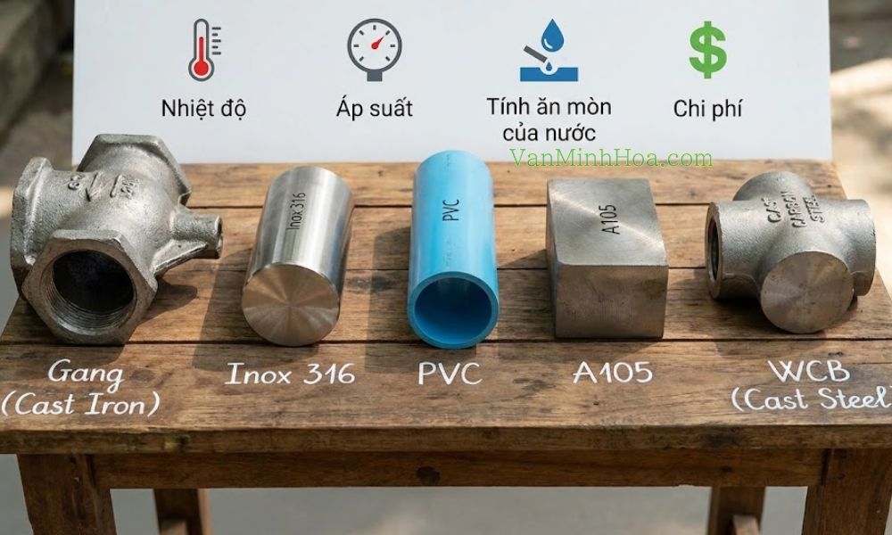 chọn vật liệu van nước có lớp phủ chống ăn mòn