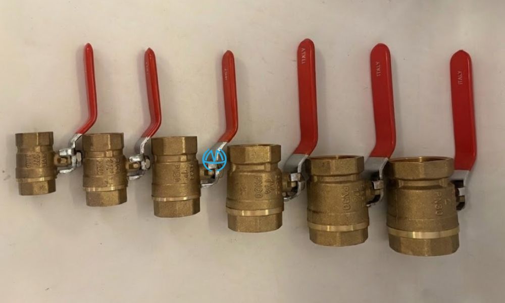 kích cỡ phổ biến của van gạt đồng