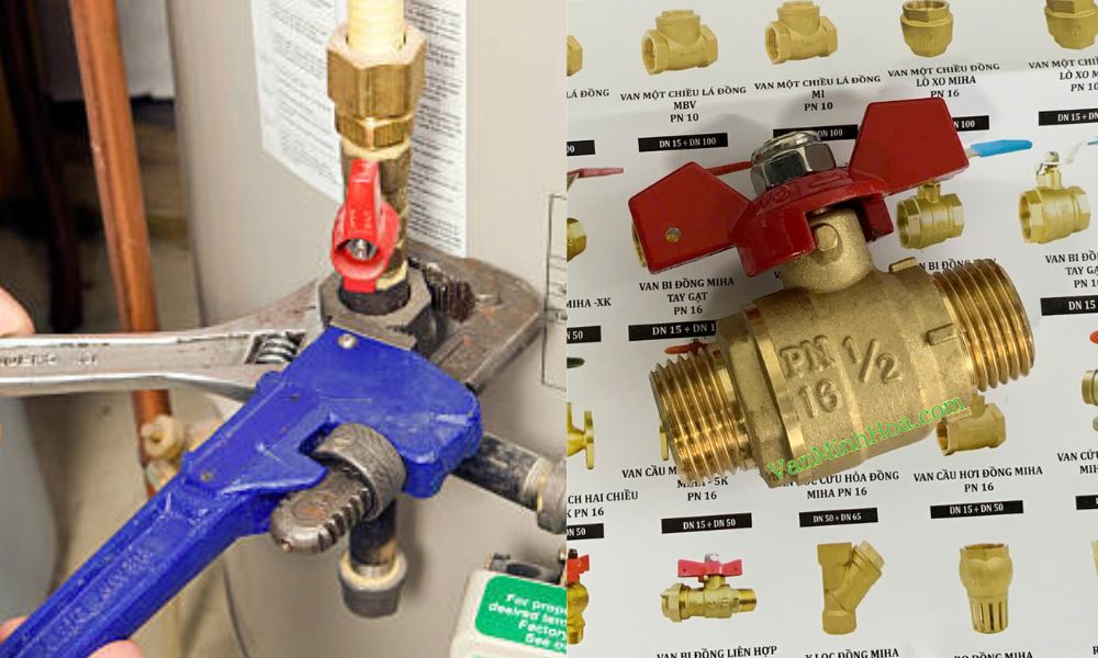 lắp van khóa nước nóng