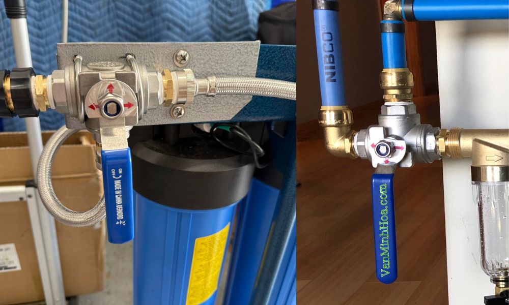 lưu ý van chia 3 đường nước có khóa