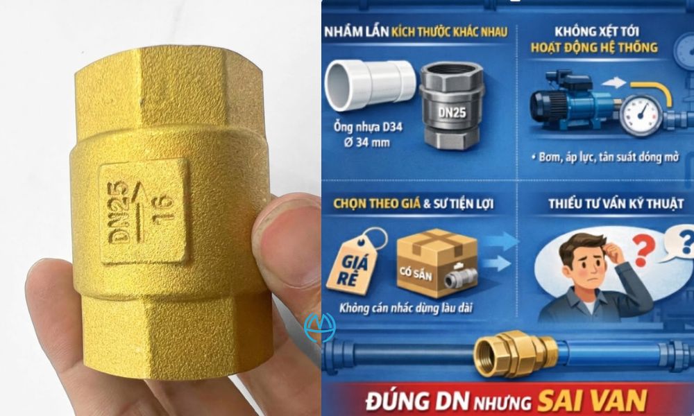 nguyên nhân dẫn tới người mới chọn sai van 1 chiều d25