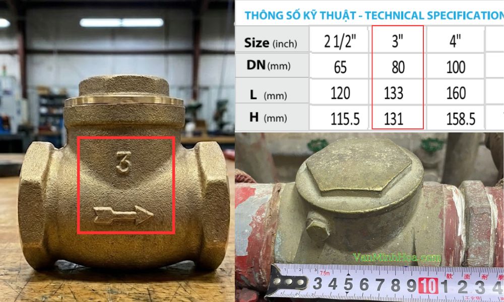 thông số van 1 chiều lá lật dn80
