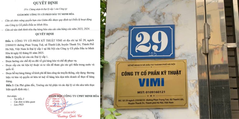 trụ sở đại lý van minh hòa