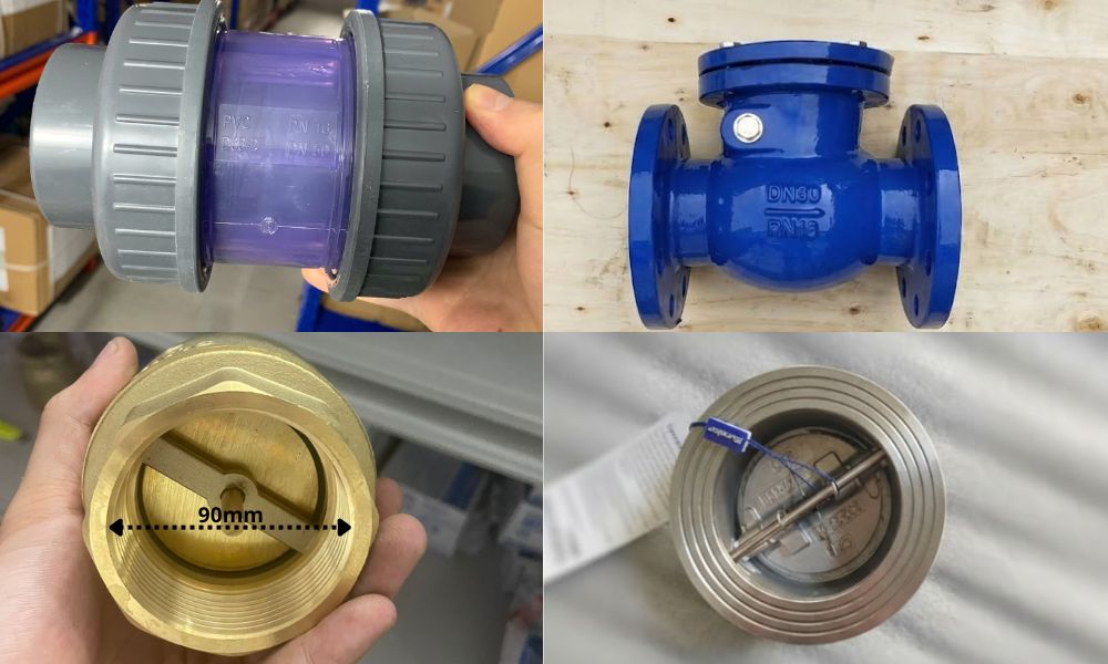 kích thước và kết nối van 1 chiều dn80