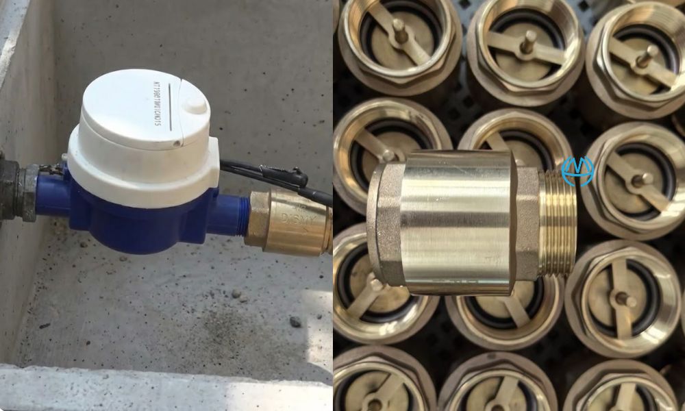 van 1 chiều đồng hồ nước dạng lò xo