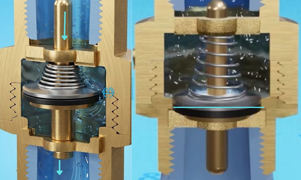 van 1 chiều phi 90 kiểu lò xo