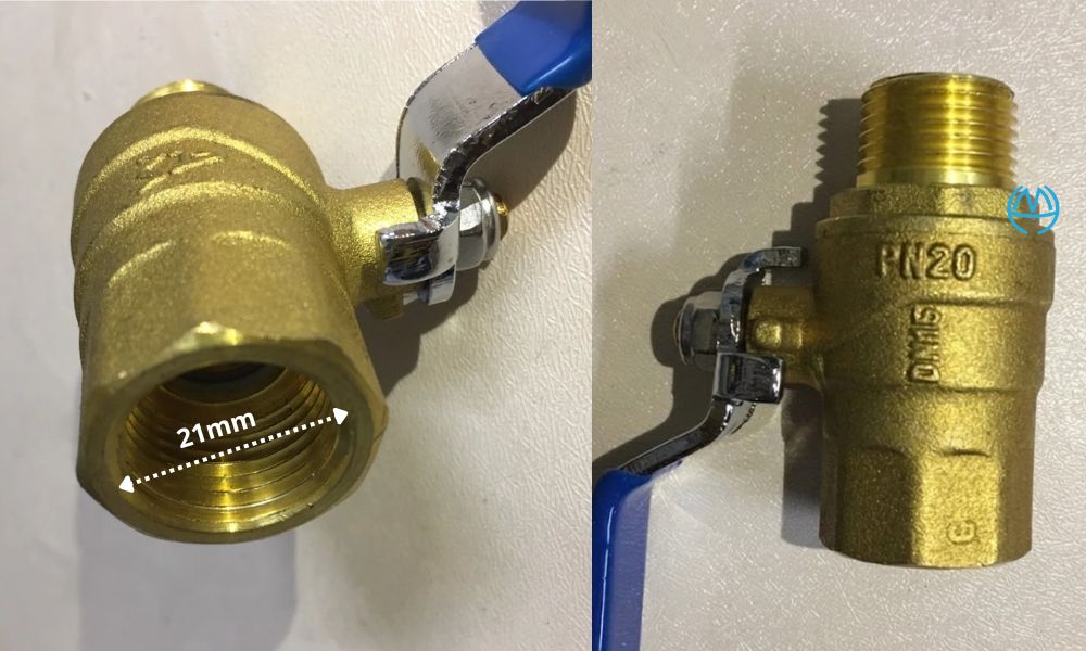 van bi tay gạt dn15 có phải là van bi tay gạt 21