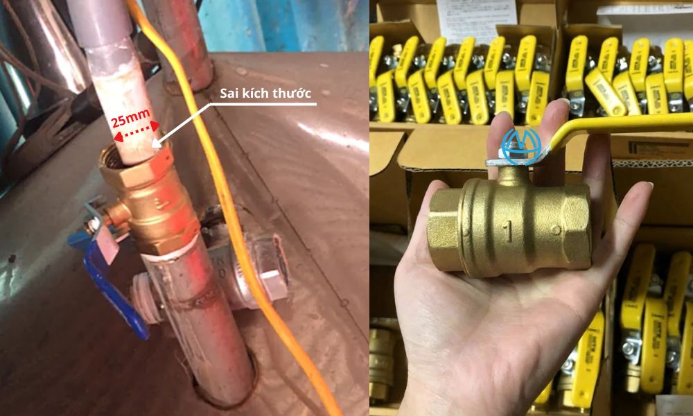 van bi tay gạt dn25 không phải là đường kính 25mm