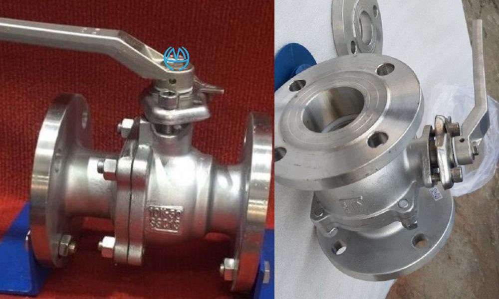 van bi tay gạt inox không bọc tay gạt inox