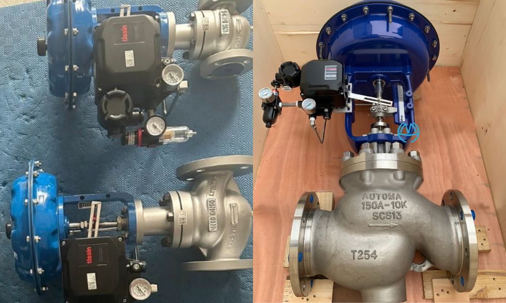 van cầu tay vặn điều khiển điện