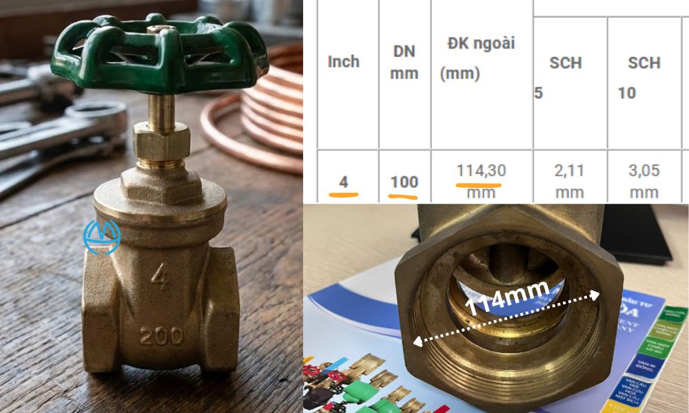 van cong dn100 khac phi 100mm nhu nao