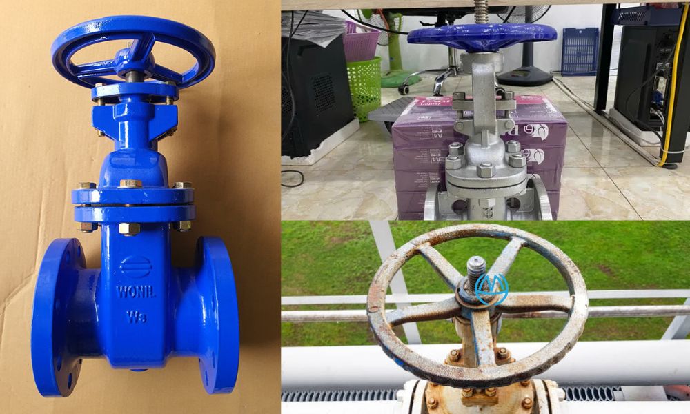 van cổng tay quay vô lăng