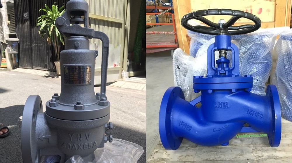 van hơi nóng thân gang