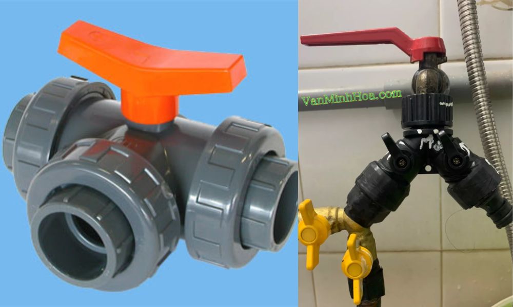 van nước 3 ngã nhựa