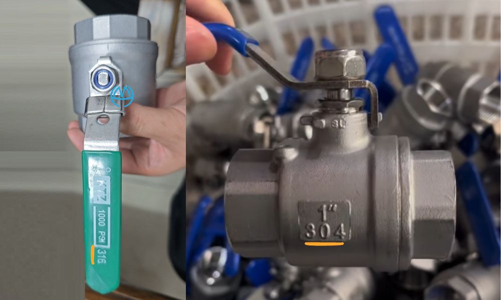 vật liệu thân van tay gạt inox thường gặp