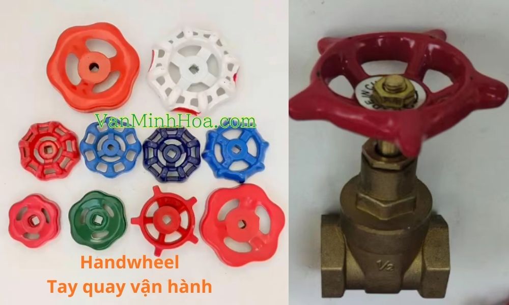 handwheel brass gate valve tay quay vận hành