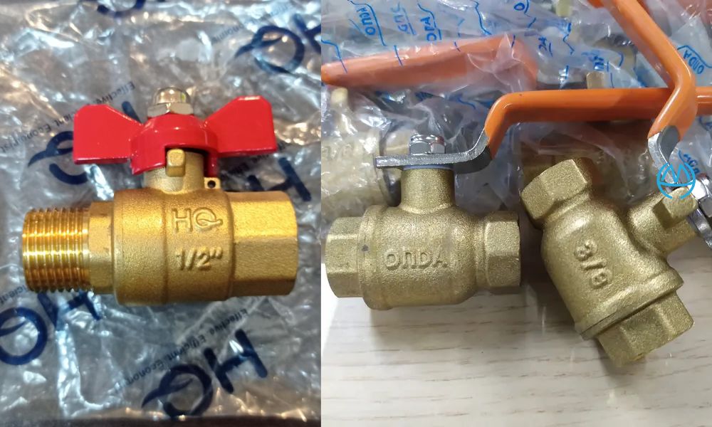 kiểu tay gạt của van bi 2 mảnh