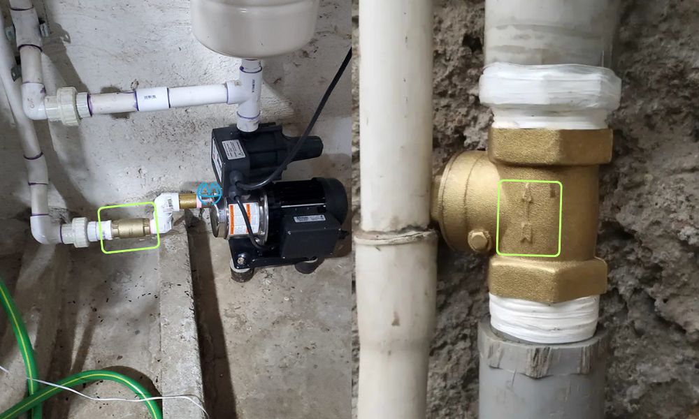 lắp đúng van 1 chiều