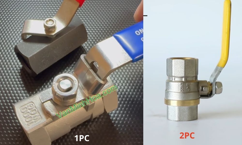 so sánh 2pc ball valve với 1pc
