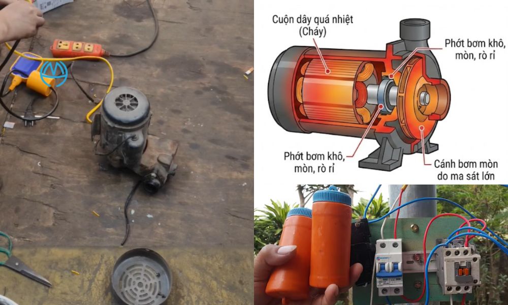 sự cố khi bơm nước không có van phao điện